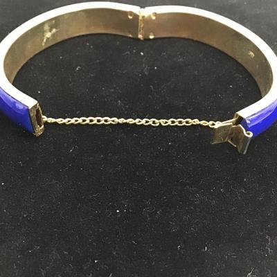 Blue vintage lock bracelet