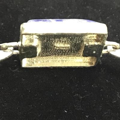 Vintage Roman blue and white stone charm bracelet