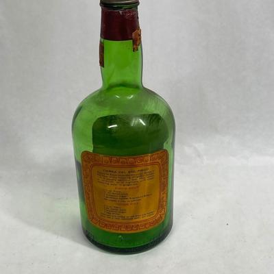 Vintage Peruvian Pisco Green Glass Bottle