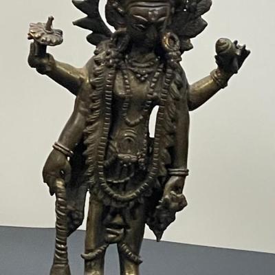 Antique Bronze Hindu God Statue
