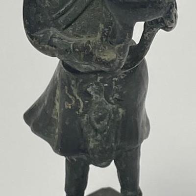 Antique Qing Dynasty Bronze Palace Statue