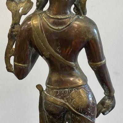 Tibetan Gilt Brass Bhumi Devi Sculpture