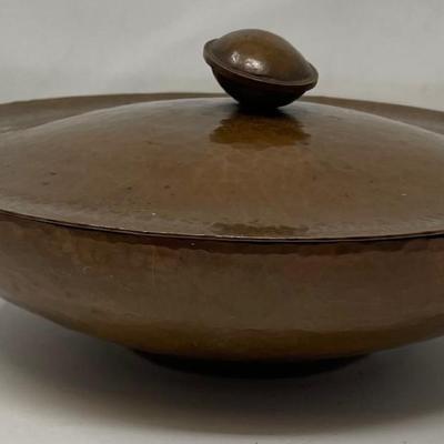 Native American Hammered Copper Bowl / Lid