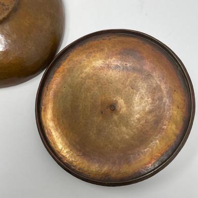 Native American Hammered Copper Bowl / Lid