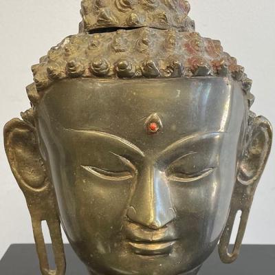 Antique Heavy Brass Buddha God Head