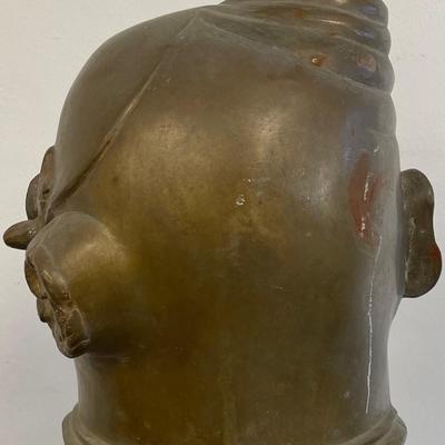 Heavy Bronze Head of a Bodhisattva