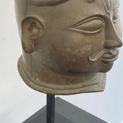 Heavy Bronze Head of a Bodhisattva