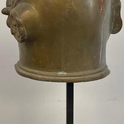 Heavy Bronze Head of a Bodhisattva