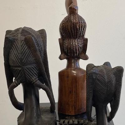 Three African Female Wood Statues