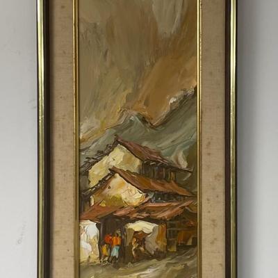 R. Pinott House in Mountains Oil on wood