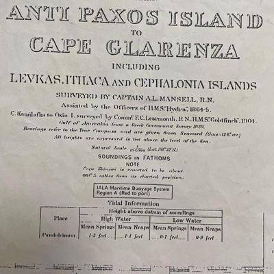 MEDITERRANEAN / IONIAN SEA/ ANTI PAXOS IRELAND TO CAPE GLARENZA Including LEVKAS, ITHACA AND