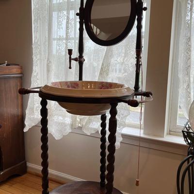 Antique Wash Basin Stand w/ Bowl (second floor)