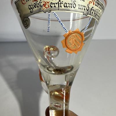 Vintage German Handled Martini Celebration Glass 6-2/3" Tall in Very Good Preowned Condition as Pictured.