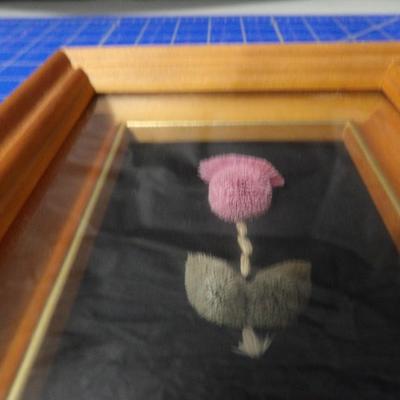 Signed Tufted Moose and Caribou Hair Flower