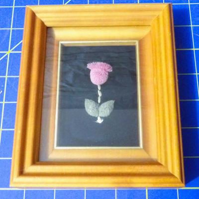 Signed Tufted Moose and Caribou Hair Flower