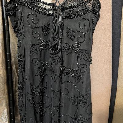 Black Beaded Formal Dress- size L