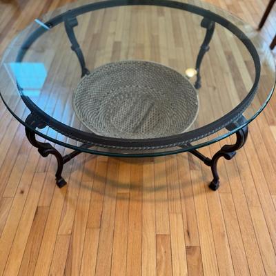 Metal Framed Coffee Table w/ Glass Top (second floor)