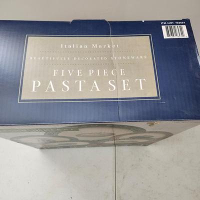5 Pieces Italian Market Pasta Bowl set New Sealed Box