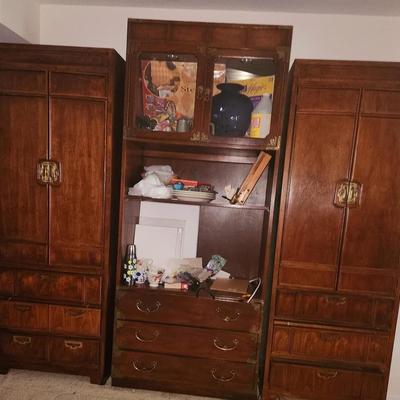 Solid Wood 3-Piece Armoire/Wall Unit- (First Floor) Heavy *Contents NOT included*