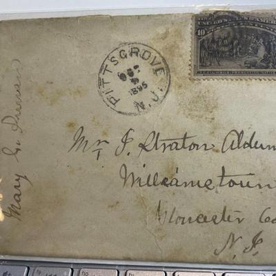 Columbian Exposition 10c Stamp Cover Dated 1895 in Good Condition.