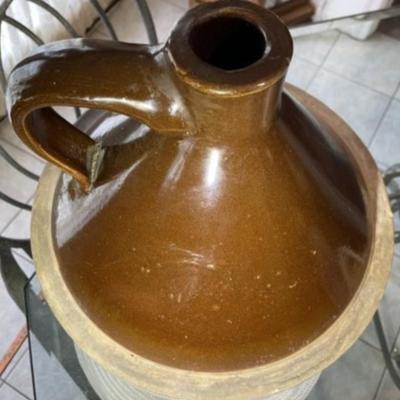 Vintage Large Pennsylvania Shield Stoneware 5-Gallon Jug Crock 19.50" Tall in VG Preowned Condition.