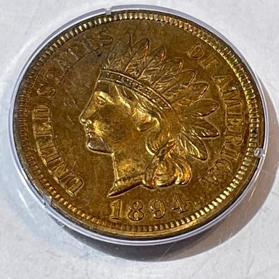 PCGS Old Holder 1894 Proof-64 Red/Brown Better Date Indian Cent as Pictured. (Proof Mintage; 2632)