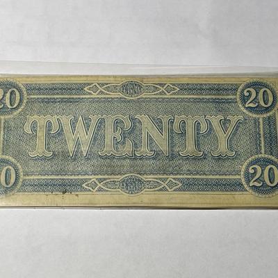 Confederate States of America 1864 $20 Circulated Condition Banknote/Currency as Pictured.