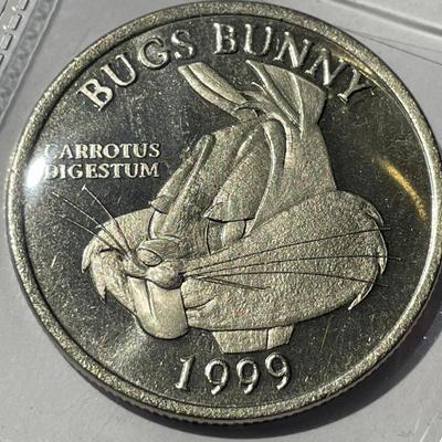 Bugs Bunny Carrotus Digestium 1999 That's All-Folks Warner Bros Movie Token in Good Preowned Condition.