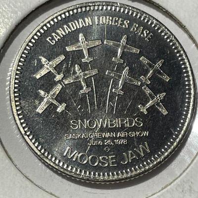 1978 Moose Jaw Saskatchewan Dollar 75th Anniversary with CF-114 Tutor Jets RCAF in Uncirculated Condition.