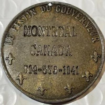 EARLY MONTREAL CANADA ENGRAVED GOVERNOR MEDAL/TOKEN as Pictured.