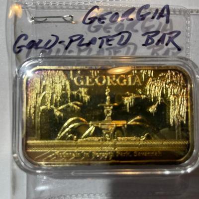 Vintage Georgia 18k Gold-Plated Bar as Pictured.