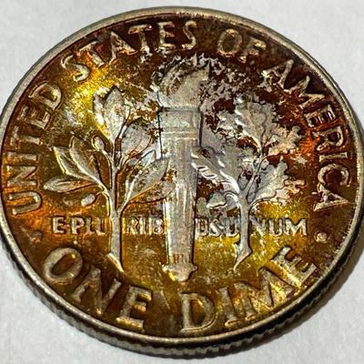 1950-P BU ORIGINAL TONED ROOSEVELT SILVER DIME FOR THE TONED LOVERS.