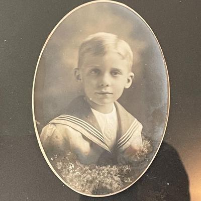 Original WW1 Era Studio Portraits of Young Boy Wearing a Sailor Suit c1914 Frame Size 8.5