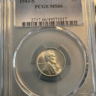 PCGS Certified 1943-P/D/S Graded MS66 Set of Steel/Zinc Lincoln Cents the Best Set I Ever Seen.