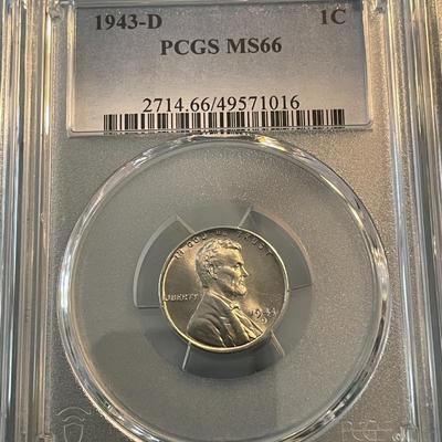 PCGS Certified 1943-P/D/S Graded MS66 Set of Steel/Zinc Lincoln Cents the Best Set I Ever Seen.