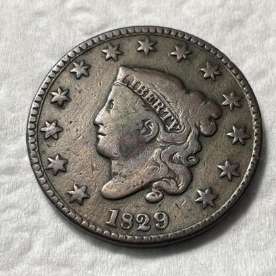 1829 Large Letters VG/FINE Condition Coronet Variety Large Cent as Pictured.