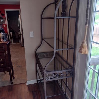 Metal Frame Baker's Rack with Glass Shelves
