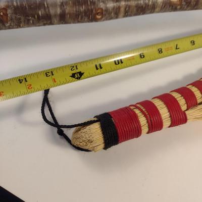 Pair of Hand Made Brooms- Turkey Wing and Natural Wooden Handled Broom