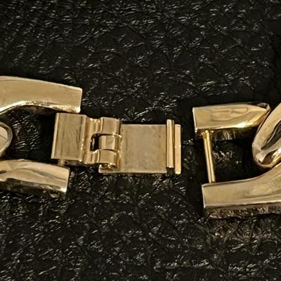 Avenue Gold Tone Ladies Cuban Link Quartz Watch