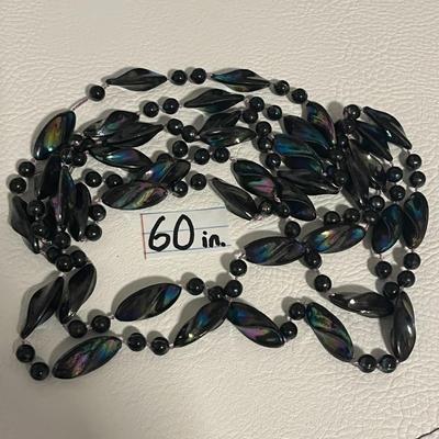 black rainbow Cut Crystal Bead Necklace and earring