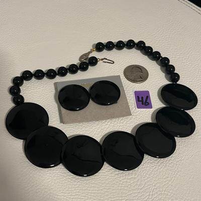 Black Artisan Necklace and earrings