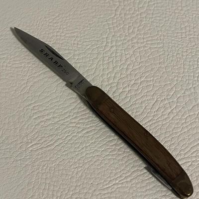 Vintage Pocket Knife With Leather Sheath