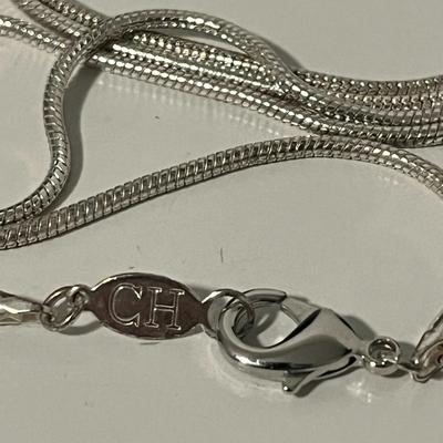 Silver Chain Necklace With Silver Leaf Clip-On Earrings
