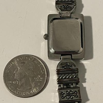 Silver Quartz Wrist Watch, Broach, & Clip-On Earrings