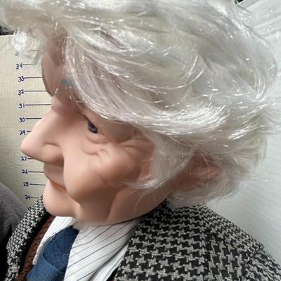 Vintage Elizabeth Collection Porcelain Dolls - Elderly Man/Woman 36" with Stands