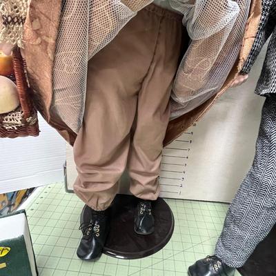 Vintage Elizabeth Collection Porcelain Dolls - Elderly Man/Woman 36" with Stands