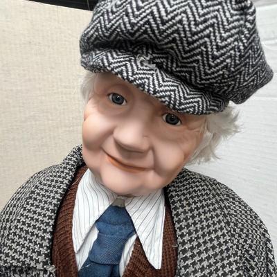 Vintage Elizabeth Collection Porcelain Dolls - Elderly Man/Woman 36" with Stands