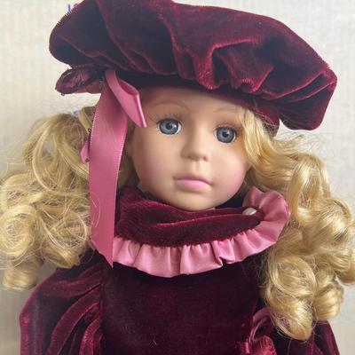 Porcelain Doll in Velvety Dress