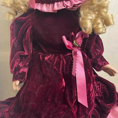Porcelain Doll in Velvety Dress
