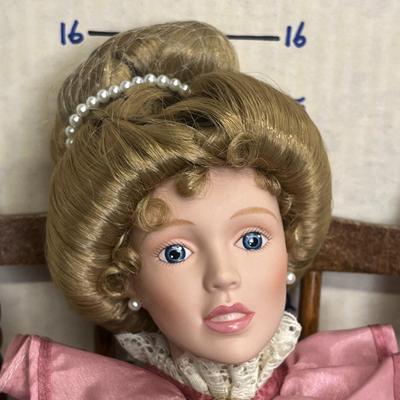 Rare Storytime Porcelain Doll Set By Lia Dileo Mother Daughter & Rocker - Gorham